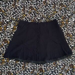 Forever 21 Black Button-up Detail Skirt